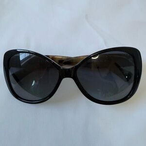 Ralph Lauren Black Cat-Eye Women's Sunglasses with Tortoiseshell Temples